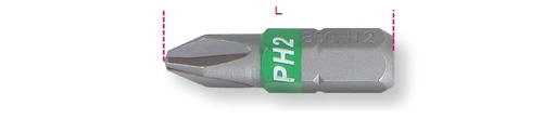 Maattekening Beta 860PH Bits voor kruiskopschroeven met Phillips profiel, gekleurd