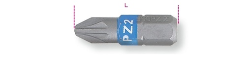 Maattekening Beta 860PZ Bits voor Pozidriv-Supadriv kruiskopschroeven, gekleurd