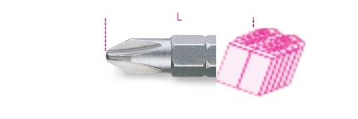 Maattekening Beta 861PH/C Bits voor Phillips kruiskopschroeven