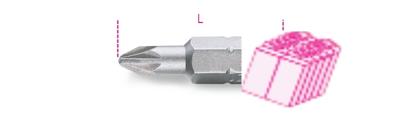 Maattekening Beta 861PZ/C Bits voor Pozidriv-Supadriv kruiskopschroeven