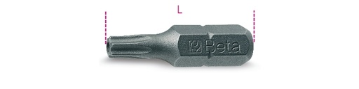 Maattekening Beta 861RTX Bits voor Tamper Resistant Torx schroeven