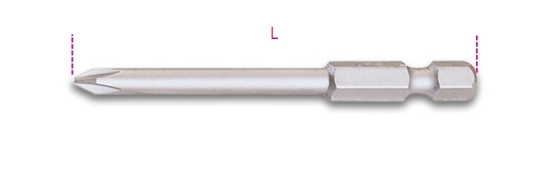 Maattekening Beta 862PH/L Bits voor Phillips kruiskopschroeven, lange uitvoering