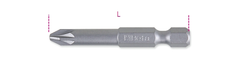Maattekening Beta 862PZ Bits voor Pozidriv- Supadriv kruiskopschroeven