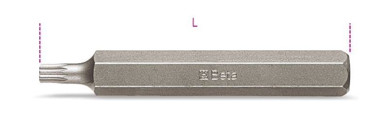 Maattekening Beta 867XZN/L Bits voor XZN schroeven