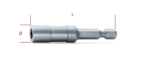 Maattekening Beta 882 Bithouder met borgring voor bits 5,5 mm aansluiting en 1/4" aansluiting 008820001