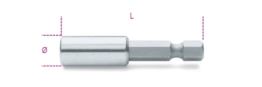 Maattekening Beta 882M1 Bithouder met borgring voor bits 5,5 mm aansluiting en 1/4" aansluiting 0088200