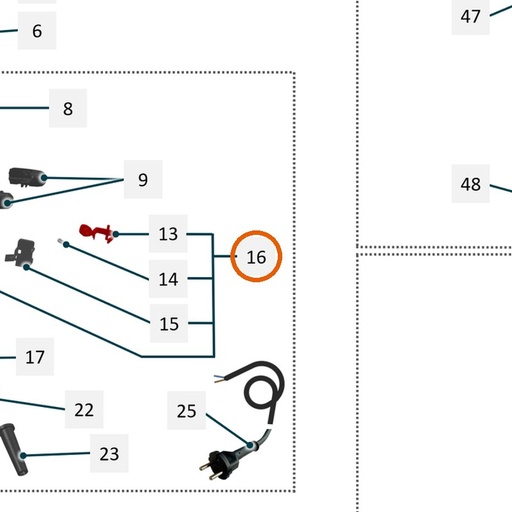 Collomix drukknop voor XQ4, XQ6 en oneMIX 340