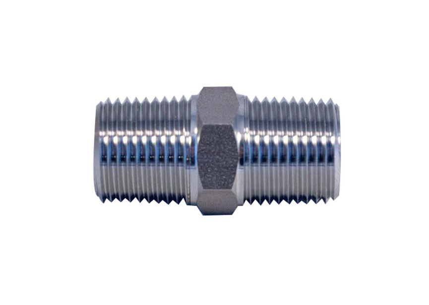 Contimac dubbelnippel 1/2" BSP buitendraad, staal verzinkt, binnenconus