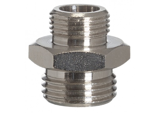 GAV verlopende patentnippel 1/4" x 1/2" buitendraad, messing verzinkt