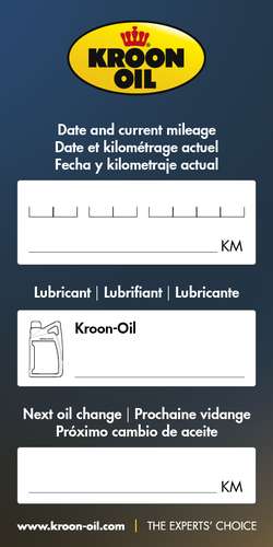 Kroon-Oil Oilchange sticker KROON
