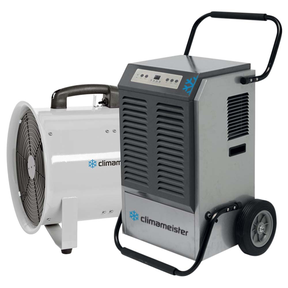 Climameister Drypack 2: bouwdroger MCR 75 GC met ventilator SMT 30 S, voor middelgrote ruimtes