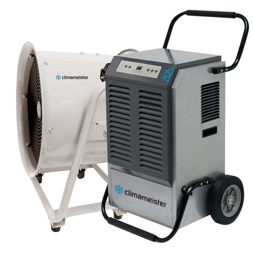 Climameister Drypack 3: bouwdroger MCR 90 GC met ventilator SMT 50 W, voor grote ruimtes