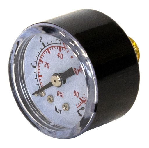 Manometer 0–6 bar, Ø 40 mm, axiale aansluiting