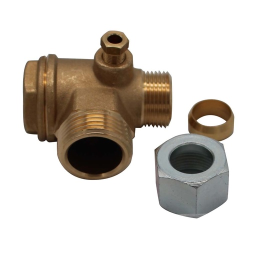 Contimac terugslagklep 1" buitendraad × knelkoppeling 18 mm