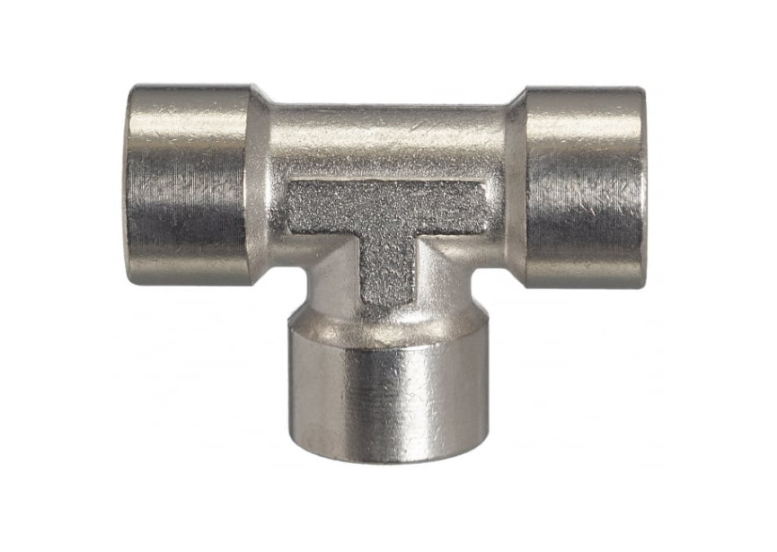 Contimac T-stuk 3 x 3/8" binnendraad, messing
