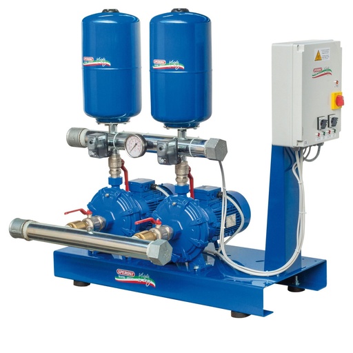 Speroni Druksys 2 × 2C 25/160 B drukverhogingsgroep met schakelkast, 400 V, 2 × 1,5 kW, 1,7–3,2 bar