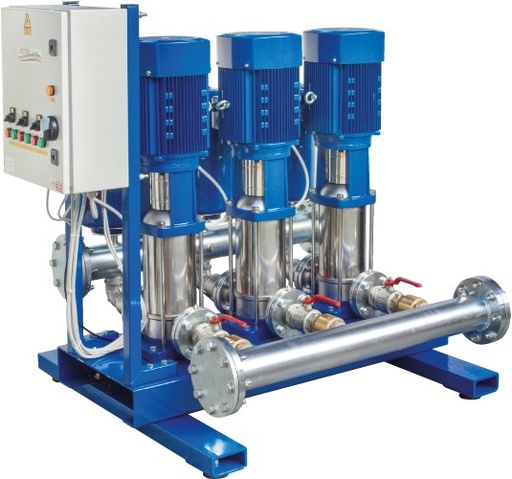 Speroni Druksys 3 × VS 16-6 drukverhogingsgroep met schakelkast, 400 V, 3 × 5,5 kW, 3,5–5 bar