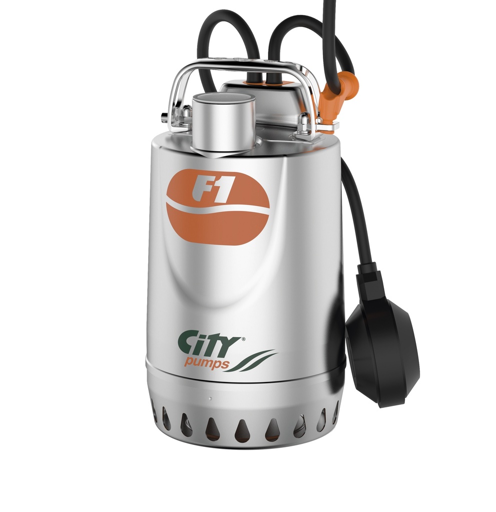 Citypumps F1/30 M dompelpomp voor schoon water met vlotter, 230 V, 140 l/min, 6,5 m