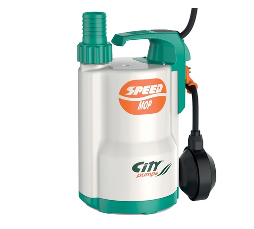 Citypumps Speed Mop dompelpomp voor schoon water met vlotter, 230 V, 160 l/min, 6 m