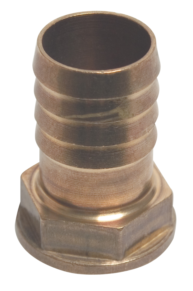 Messing slangpilaar 1 1/2" binnendraad, slang 38 mm