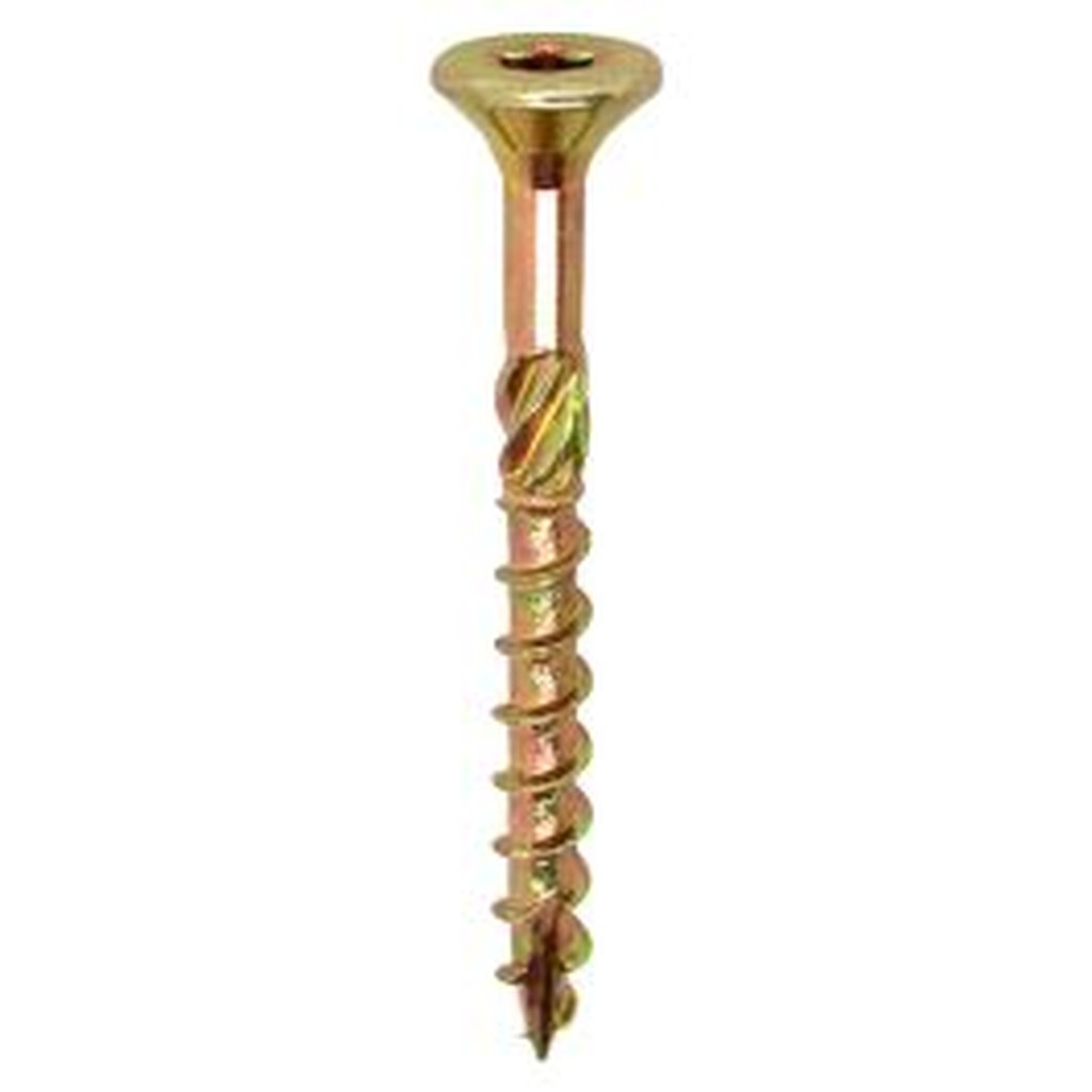 Woodies Ultimate houtschroef Ø4,5 mm platverzonken Torx TX20 geelverzinkt