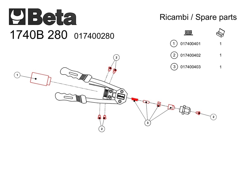 Beta | 1740B RS1 | Nagelopvangbeker 280 voor blindklinktang 1740B | 017400401