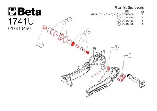 [017410464] Beta | 1741U R4 | Mondstukhouder voor blindklinktang 1741U | 017410464