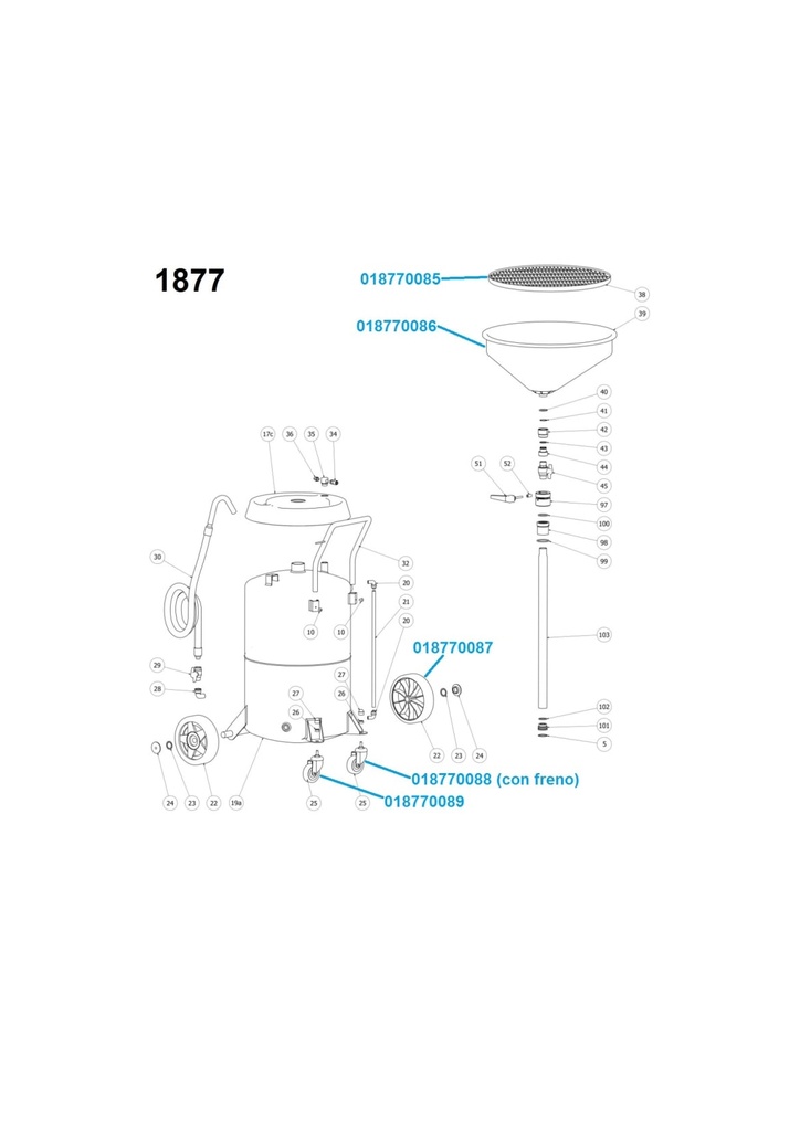 Beta | 1877R | Reserve RGF-wielen voor olie-opvangunit 1877 | 018770088