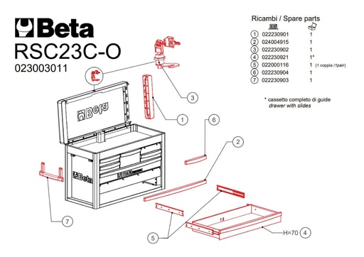 [022230904] 2223 R/fcc Lade Voor C23s
