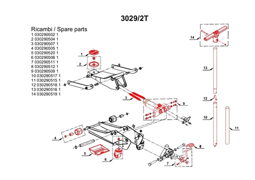[030290511] Voetpedaal voor 3029/2T/R11