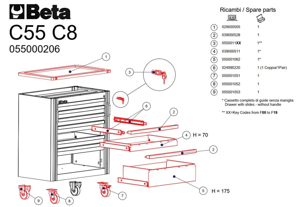 [055001062] Laden C55 Grijs H175 voor C55 CS/G175