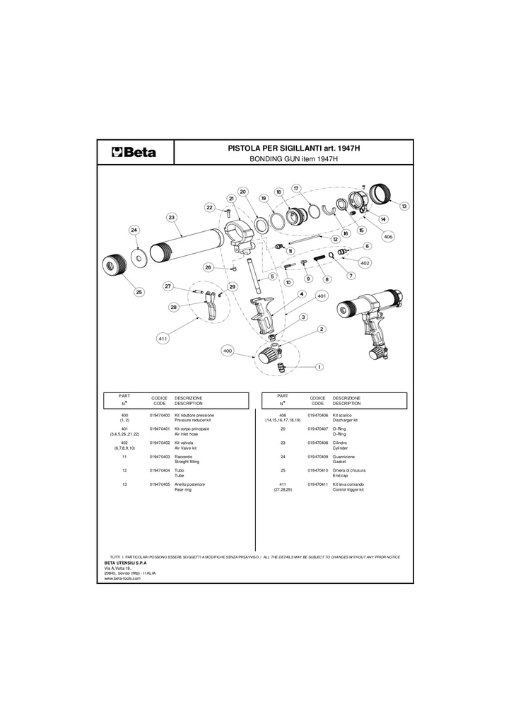 [019470404] P404-tube H - N.12 voor 1947H