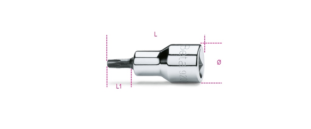 Beta | 920TX/L | Schroevendraaierdoppen voor Torx-schroeven, 1/2", lange uitvoering