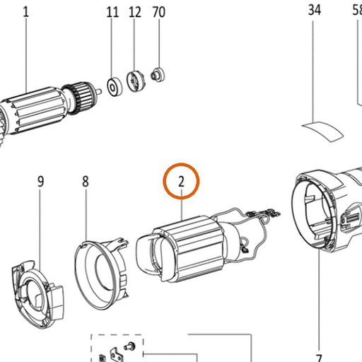 Collomix stator 230 V voor CMG 1700