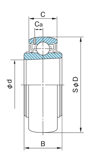 Nachi UK216 lagerinsert met conische boring