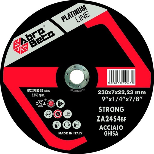 Abra Beta afbraamschijf zirkoon 230 mm voor staal en gietijzer (ZA24S4 Strong)