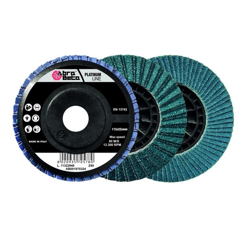 Abra Beta Platinum lamellenschijf 115 mm zirkoon, versterkt, vlak, dubbellaags