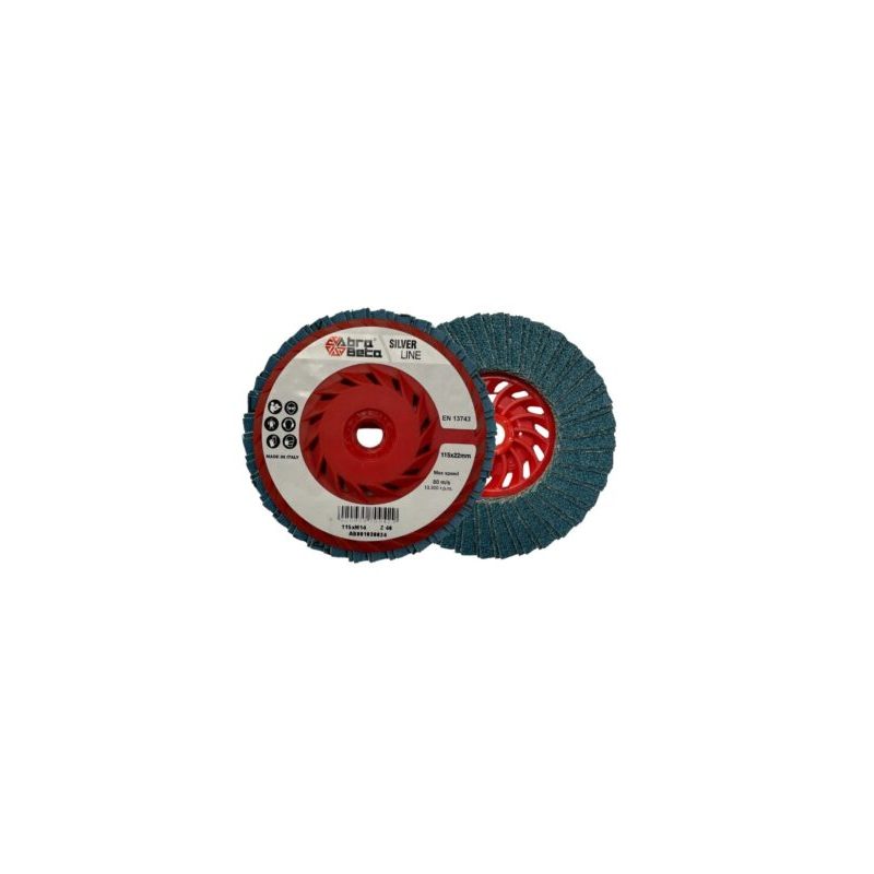 Abra Beta Silver lamellenschijf 115 mm zirkoon, M14, dubbellaags, korrel 40