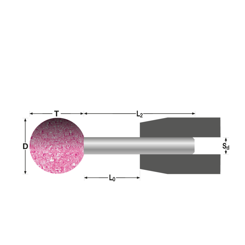 Abra Beta slijpstift bolvormig voor staal, korrel 36/46