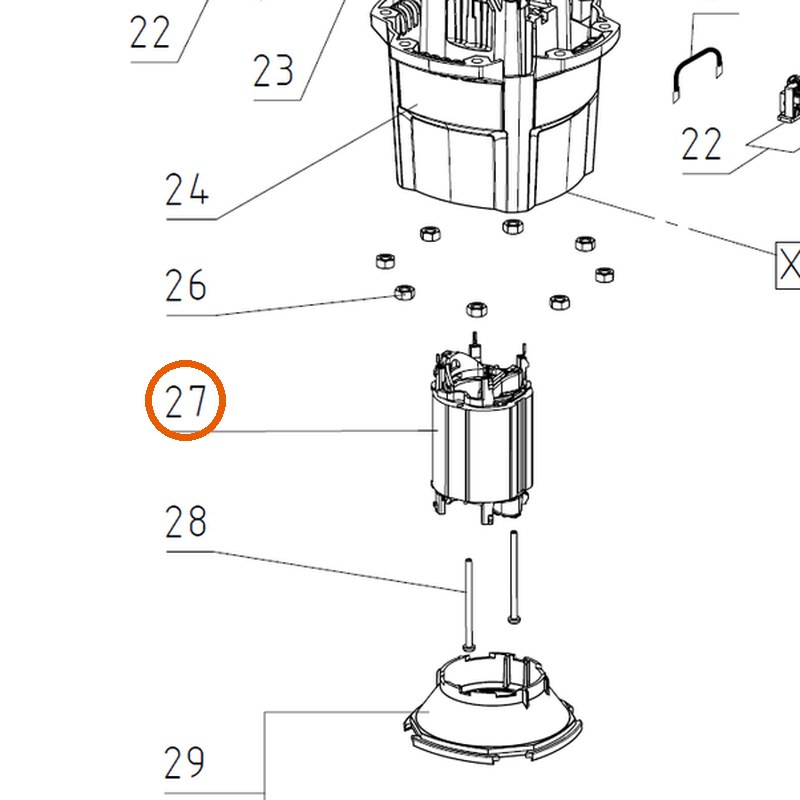 Collomix stator 230 V