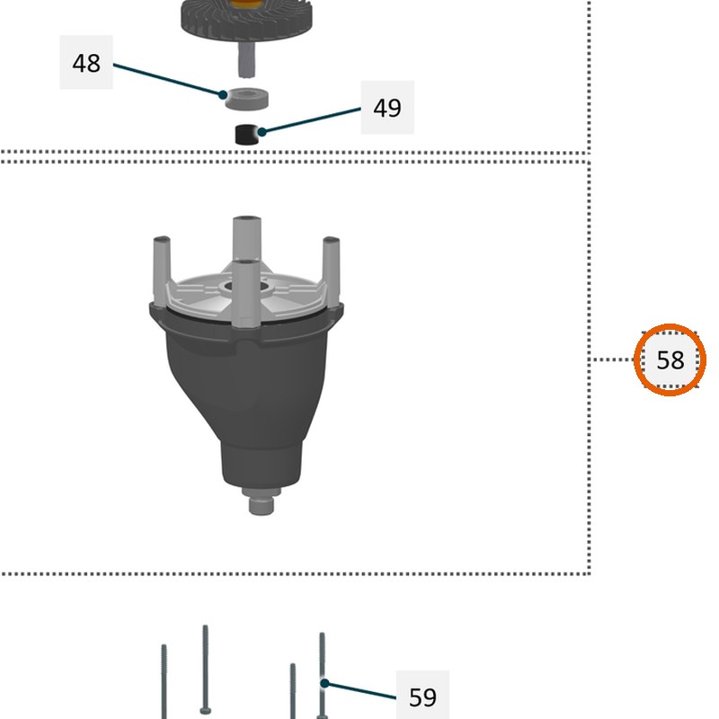 Collomix tandwielkast compleet voor XQ4, XQ6 en oneMIX 340
