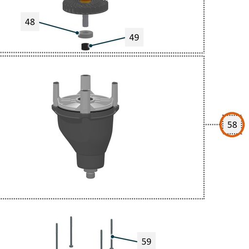 Collomix tandwielkast compleet voor XQ4, XQ6 en oneMIX 340