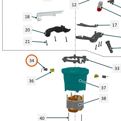 Collomix koolborstelset 230 V voor XQ4, XQ6 en oneMIX 340
