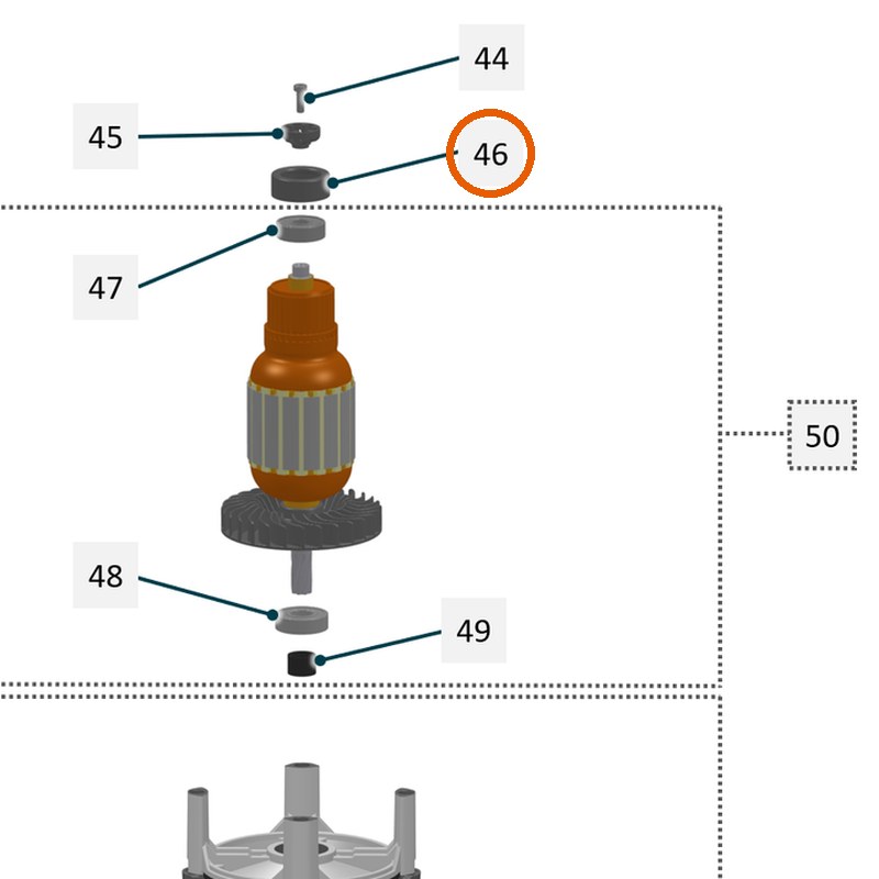 Collomix rubberen lagerbus D26 voor XQ4, XQ6 en oneMIX 340