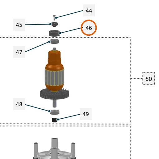 Collomix rubberen lagerbus D26 voor XQ4, XQ6 en oneMIX 340