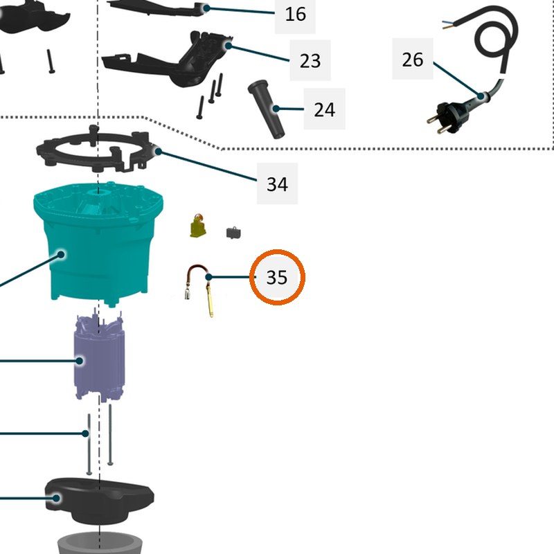 Collomix litzedraad koolborstel-stator 230 V voor XQ1