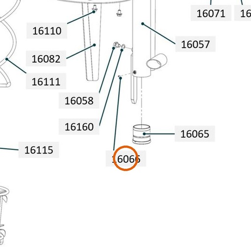Collomix stelschroef M5 x 6 (DIN 916) voor oneMIX 340
