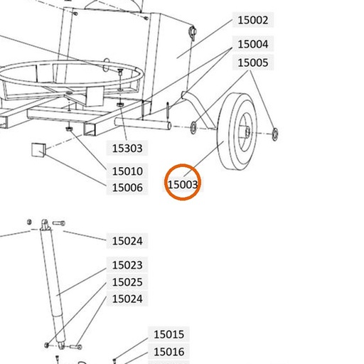 Collomix massief rubberen wiel voor XM 2-650 en XM 3-900