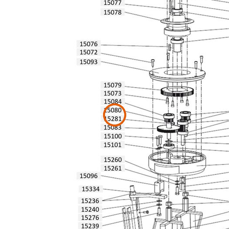 Collomix planeetwiel met schroefdraad voor XM 2-650 en XM 3-900