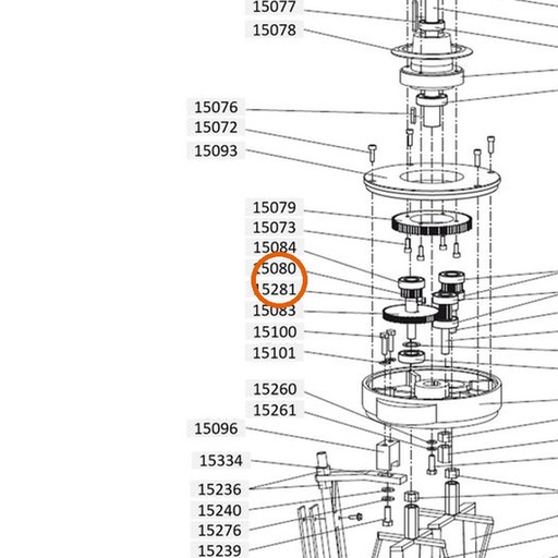 Collomix planeetwiel met schroefdraad voor XM 2-650 en XM 3-900